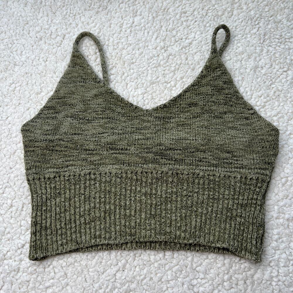 henrigirl Green Sweate Tank Crop Top Small